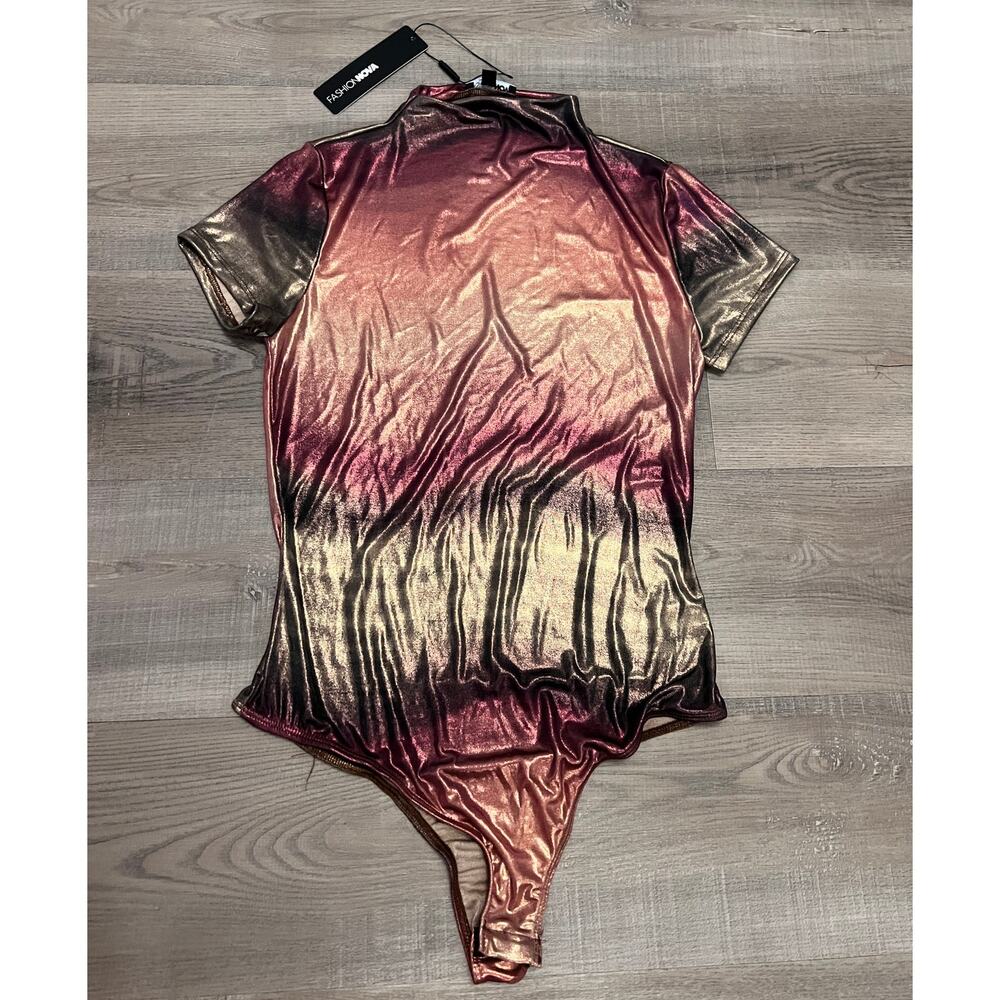 NWT Fashion Nova Aiza Metallic Bodysuit